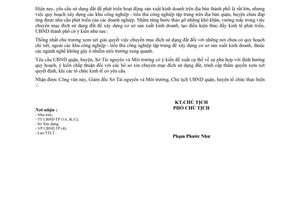 Công văn 4576/UBND-KT chuyển mục đích sử dụng đất để xây dựng cơ sở sản xuất