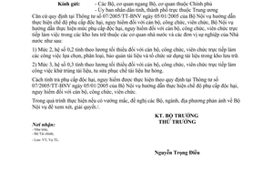 Công văn 2939/BNV-TL chế độ phụ cấp độc hại, nguy hiểm cán bộ, công chức, viên chức ngành lưu trữ