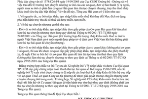 Công văn 4279/TCHQ/GSQL trao đổi 03 trường hợp chuyển nhượng xe ôtô của các cơ quan