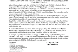 Thông tư 94/2005/TT-BTC tính thuế kê khai nộp thuế GTGT ngành điện sửa đổi 05/2000/TT-BTC