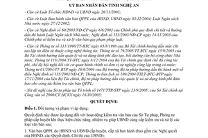 Quyết định 95/2005/QĐ-UBND kinh phí kiểm tra văn bản quy phạm pháp luật Nghệ An