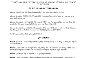 Quyết định 2390/QĐ-UBND 2005 quản lý sử dụng hệ thống thư điện tử Đắk Lắk