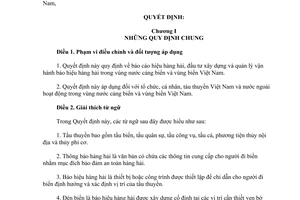Quyết định 53/2005/QĐ-BGTVT báo hiệu hàng hải