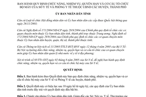 Quyết định 59/2005/QĐ-UBND cơ cấu tổ chức bộ máy Sở Y tế Phòng Y tế Đắk Lắk