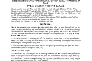 Quyết định 156/2005/QĐ-UBND trích nộp Bảo hiểm xã hội y tế hàng tháng cán bộ không chuyên trách phường xã địa bàn thành phố Đà Nẵng