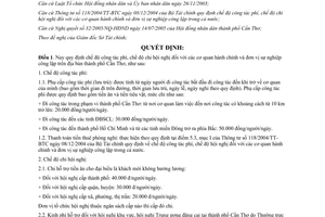 Quyết định 64/2005/QĐ-UBND chế độ thanh toán công tác phí chi hội nghị Cần Thơ