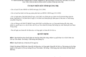 Quyết định 2387/2005/QĐ-UBND  chức năng nhiệm vụ quyền hạn cơ cấu cục Đo lường