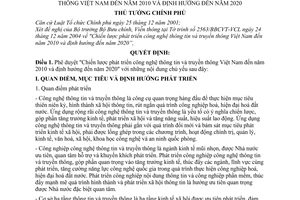 Quyết định 246/2005/QĐ-TTg  Chiến lược phát triển công nghệ thông tin  truyền thông Việt Nam đến năm 2010 định hướng đến năm 2020