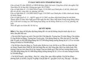 Quyết định 64/2005/QĐ-UBND  tăng chế độ phụ cấp hàng tháng đối với cán bộ không chuyên trách cấp xã và ở thôn, khu phố