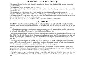 Quyết định 65/2005/QĐ-UBND điều chỉnh bồi thường, hỗ trợ tái định cư khi nhà nước thu hồi đất