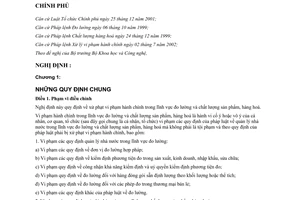Nghị định 126/2005/NĐ-CP xử phạt vi phạm hành chính trong đo lường chất lượng sản phẩm, hàng hoá