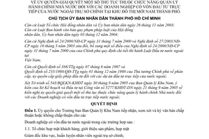 Quyết định 184/2005/QĐ-UBND ủy quyền giải quyết thủ tục thuộc chức năng Quản lý hành chính Nhà nước Doanh nghiệp vốn đấu tư trực tiếp nước ngoài