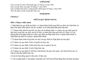 Nghị định 128/2005/NĐ-CP xử lý vi phạm hành chính trong thuỷ sản