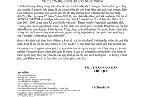 Chỉ thị 29/2005/CT-UBND cử cán bộ, công chức đi nước ngoài