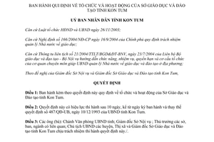 Quyết định số 64/2005/QĐ-UBND quy định tổ chức hoạt động của Sở Giáo dục Đào tạo
