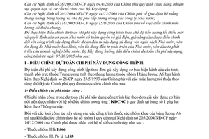 Thông tư 16/2005/TT-BXD hướng dẫn điều chỉnh dự toán chi phí xây dựng công trình