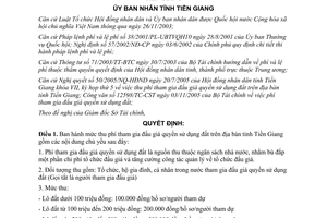 Quyết định 52/2005/QĐ-UBND Thu phí tham gia đấu giá quyền sử dụng đất Tiền Giang