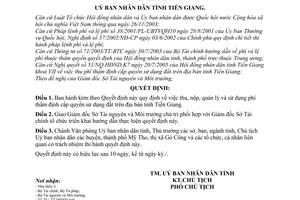 Quyết định 53/2005/QĐ-UBND  thu phí thẩm định cấp quyền sử dụng đất trên địa bàn tỉnh Tiền Giang