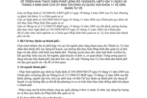 Chỉ thị 30/2005/CT-UBND dân quân tự vệ, triển khai thực hiện Pháp lệnh 19/2004/PL-UBTV-QH11