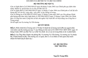 Quyết định 3902/QĐ-BNV hướng dẫn chuyển xếp lương cũ lên mới ngạch công viên chức bổ sung có thay đổi phân loại đính chính TTLT 81/2005/TTLT-BNV-BTC