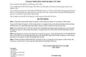 Quyết định 68/2005/QĐ-UBND thành lập Trung tâm Kỹ thuật Tài nguyên Môi trường Cần Thơ