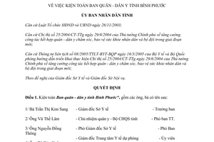 Quyết định 127/2005/QĐ-UBND kiện toàn Ban quân - dân y tỉnh Bình Phước