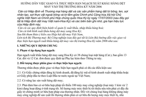 Thông tư liên tịch 18/2005/TTLT-BTM-BCN hướng dẫn giao thực hiện hạn ngạch xuất khẩu hàng dệt may vào thị trường Hoa Kỳ năm 2006