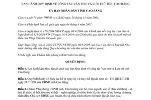 Quyết định 2701/2005/QĐ-UBND Quy định công tác Văn thư và Lưu trữ