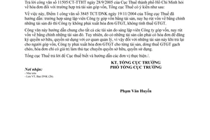 Công văn 3903/TCT-DNK hóa đơn trường hợp trả tài sản góp vốn