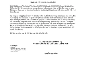 Công văn 3168/BNV-TCPCP phụ cấp chức vụ lãnh đạo Đài truyền thanh truyền hình