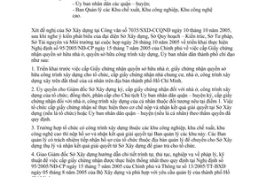 Công văn 7150/UBND-ĐT triển khai cấp giấy chứng nhận quyền sở hữu nhà ở, quyển sở hữu công trình xây dựng