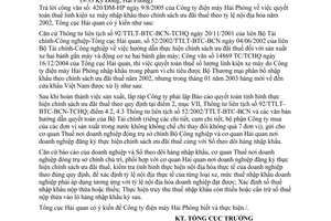 Công văn 4658/TCHQ-KTTT quyết toán thuế linh kiện xe máy nhập khẩu theo chính sách ưu đãi thuế theo tỷ lệ nội địa hóa