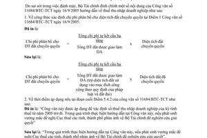 Công văn 14300/BTC-VP đính chính công văn 11684/BTC-TCT