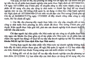 Công văn 14734/BTC-TCDN quản lý và sử dụng tiền thu từ cổ phần hóa doanh nghiệp nhà nước