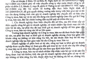 Công văn 14735/BTC-TCDN xử lý vướng mắc trong thu hồi nợ và tài sản tồn đọng