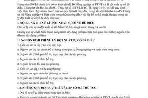 Công văn 4436/BNN-ĐĐ lập thủ tục hồ sơ kỹ thuật xử lý đột xuất sự cố đê điều