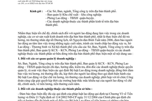 Công văn 5092/SLĐTBXH-LĐ thực hiện chế độ trả lương, trả thưởng cuối năm người đang làm việc trong doanh nghiệp, cơ sở SXKD trên địa  bàn TPHCM