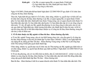 Công văn 3499/BNV-TCBC triển khai thực hiện nghị định Chính phủ quy định tổ chức làm công tác thi đua - khen thưởng