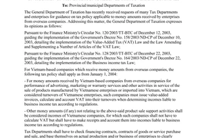 Official Dispatch No. 4127/TCT-DTNN on taxation on money amounts received