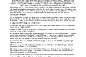 Thông tư liên tịch 115/2005/TTLT-BNV-BTC điều chỉnh trợ cấp đối với cán bộ xã đã nghỉ việc theo QĐ 130-CP,QĐ 111-HĐBT