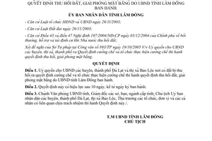 Quyết định 204/2005/QĐ-UBND uỷ quyền Uỷ ban nhân dân các huyện cưỡng chế thu hồi đất Lâm Đồng