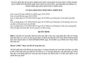 Quyết định 3753/2005/QĐ-UBND sửa đổi Quy định hạn mức giao đất ở