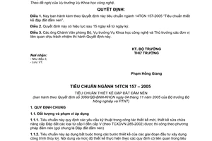 Quyết định 3060/QĐ-BNN-KHCN  tiêu chuẩn ngành 14TCN 157-2005