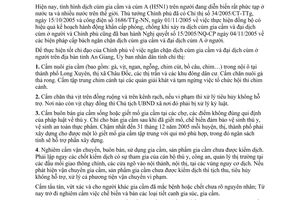 Chỉ thị 23/2005/CT-UBND các biện pháp ngăn chặn dịch cúm gia cầm An Giang