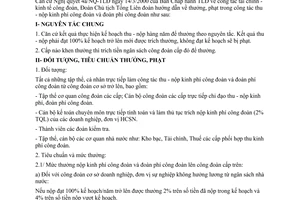 Hướng dẫn 2218/HD-TLĐ năm 2005 thưởng phạt thu nộp kinh phí công đoàn đoàn phí công đoàn