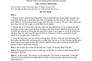 Quyết định 289/2005/QĐ-TTg tiền lương phụ cấp đối với sĩ hạ sĩ quan hưởng lương thuộc Công an nhân dân chuyển ngành