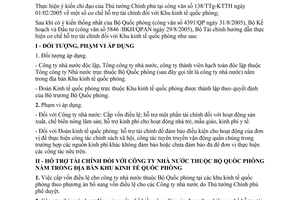 Thông tư 97/2005/TT-BTC hướng dẫn cơ chế hỗ trợ tài chính Khu kinh tế quốc phòng