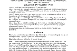 Quyết định 7483/2005/QĐ-UB Quy chế hỗ trợ doanh nghiệp địa bàn Hà Nội xây dựng phát triển thương hiệu