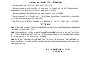 Quyết định 208/2005/QĐ-UBND Danh mục dự án kêu gọi vốn đầu tư Lâm Đồng 2006 2010