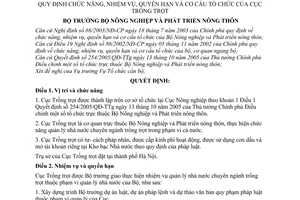 Quyết định 70/2005/QĐ-BNN chức năng, nhiệm vụ, quyền hạn cơ cấu tổ chức Cục Trồng trọt